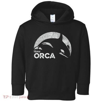 Team Orca Killer Whale Distressed Design Toddler Hoodie