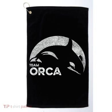 Team Orca Killer Whale Distressed Design Golf Towel