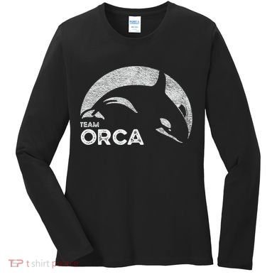 Team Orca Killer Whale Distressed Design Women's Long Sleeve Shirt