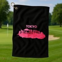 Tokyo City Skyline Golf Towel thumb 1