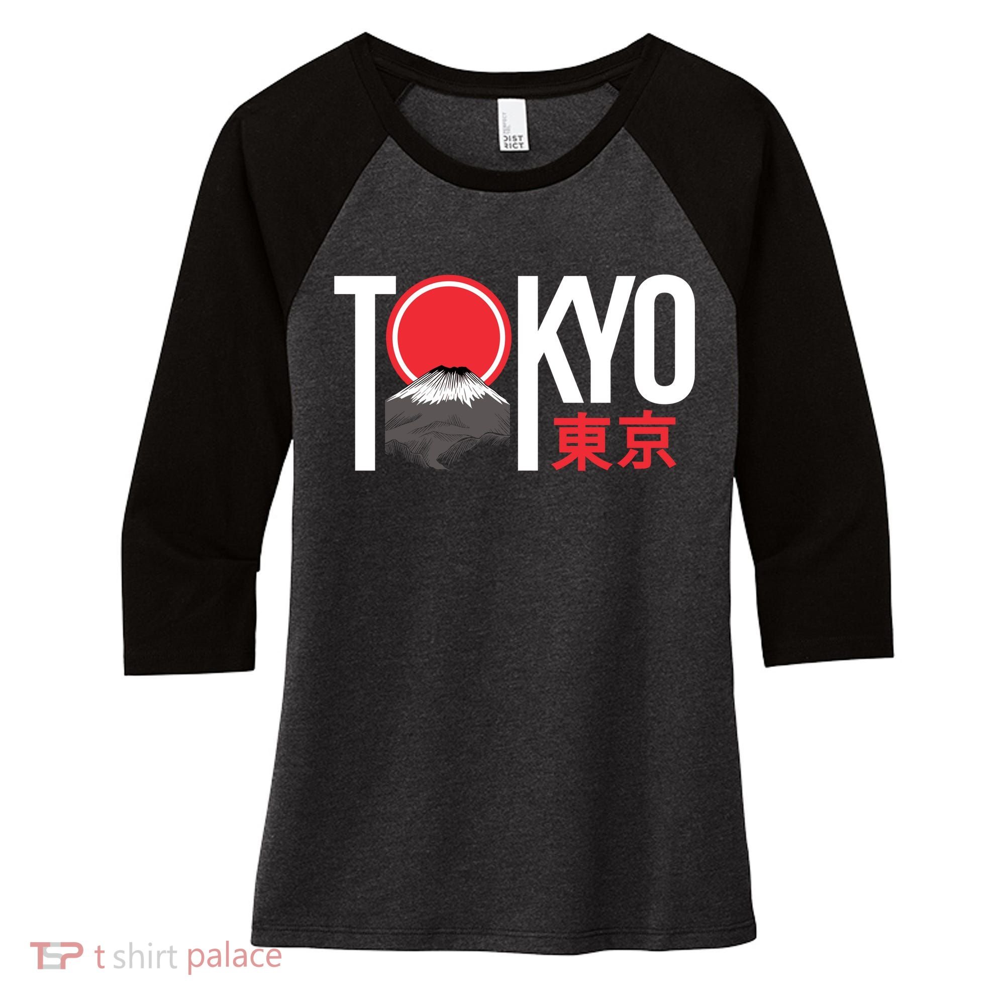 Tokyo Japan Women's Tri-Blend 3/4-Sleeve Raglan Shirt