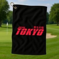 Tokyo Japan Wild Cat Golf Towel thumb 1