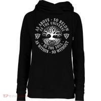 Tree Of Life Celtic As Above So Below As Above So Below As Within So Without Womens Funnel Neck Pullover Hood thumb 0