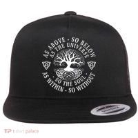 Tree Of Life Celtic As Above So Below As Above So Below As Within So Without Flat Bill Trucker Hat thumb 0