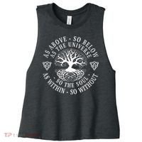 Tree Of Life Celtic As Above So Below As Above So Below As Within So Without Women's Racerback Cropped Tank thumb 0