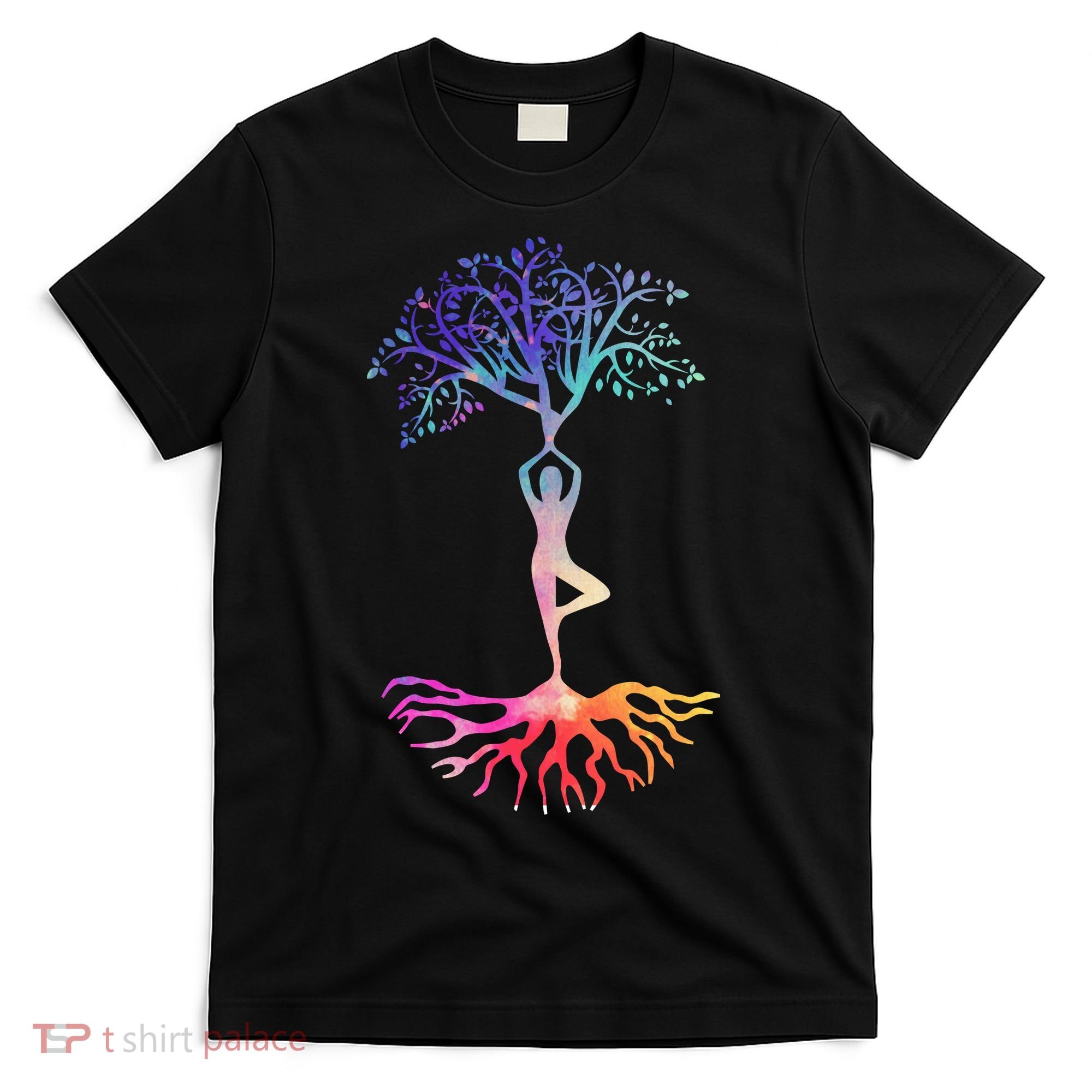 Tree Of Life With Colorful Yoga T-Shirt