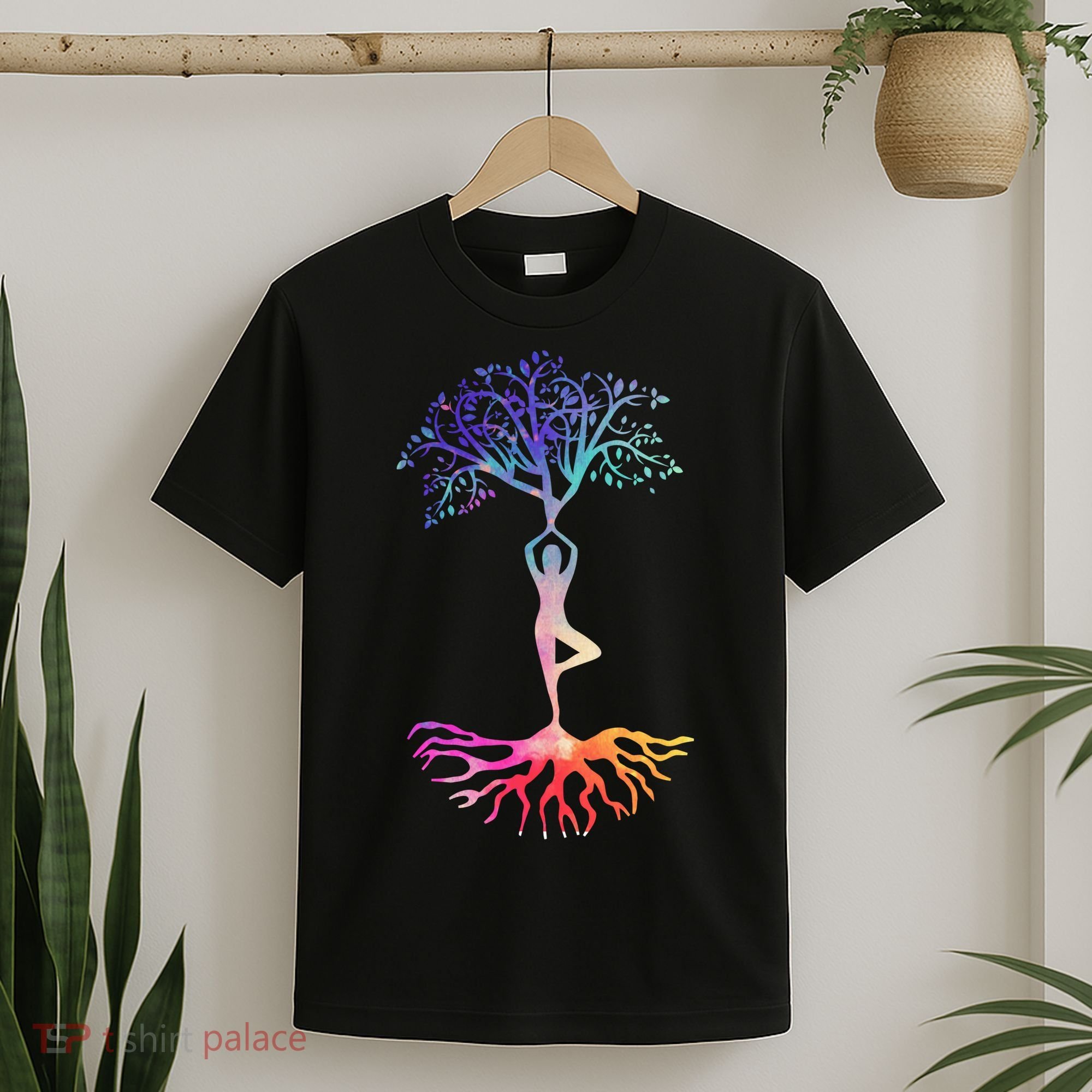 Tree Of Life With Colorful Yoga T-Shirt