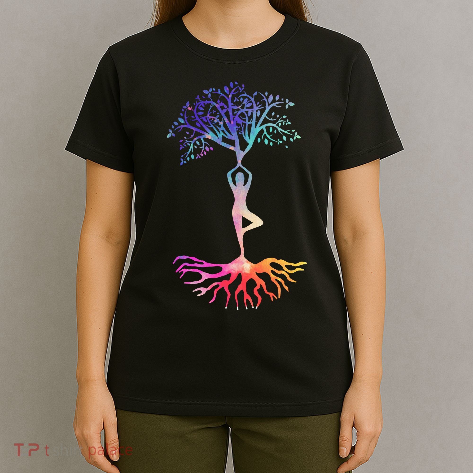 Tree Of Life With Colorful Yoga T-Shirt