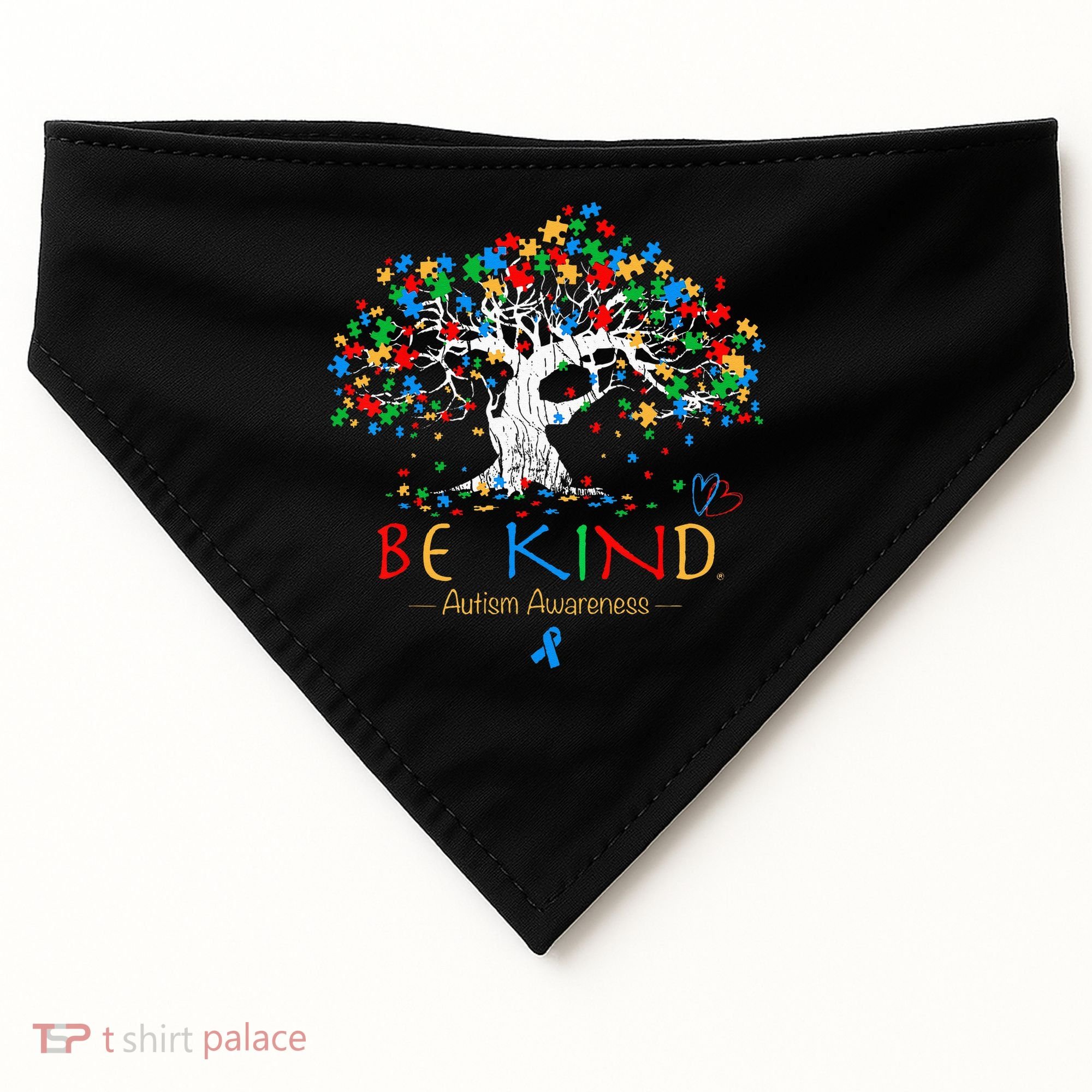Tree Of Life Autism Awareness Month Puzzle ASD Supporter USA-Made Doggie Bandana