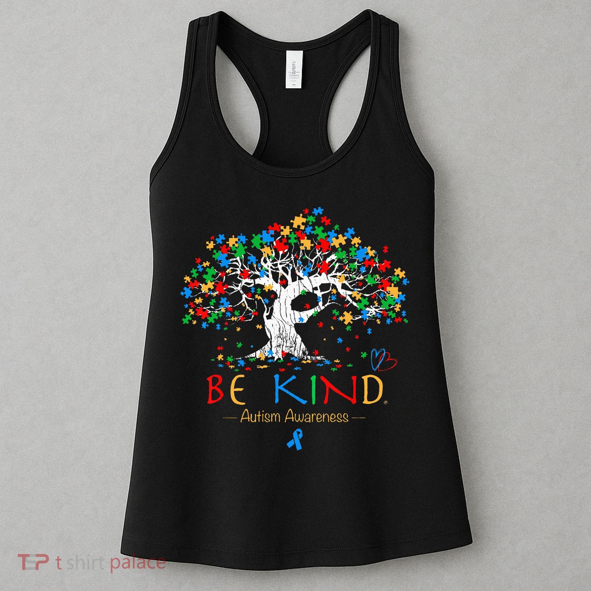 Tree Of Life Autism Awareness Month Puzzle ASD Supporter Women's Tank Top