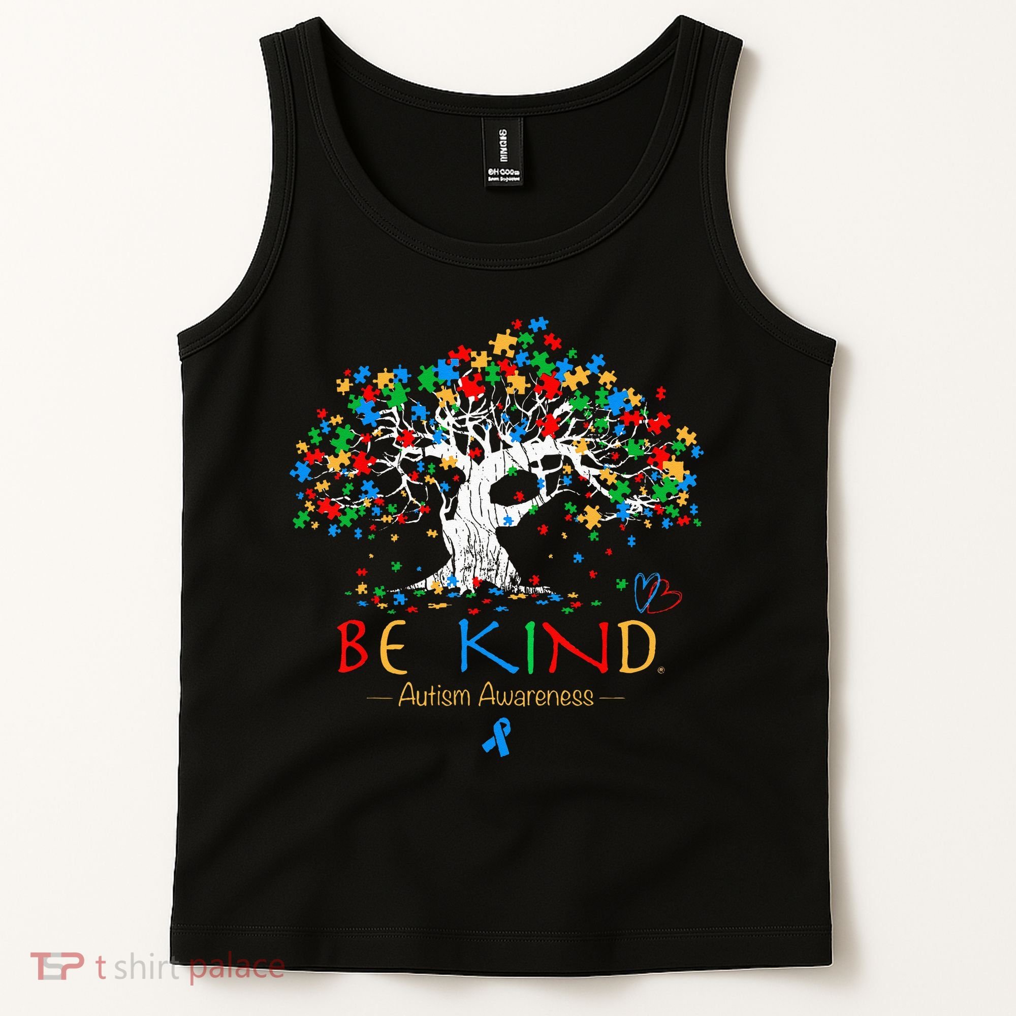 Tree Of Life Autism Awareness Month Puzzle ASD Supporter Tank Top