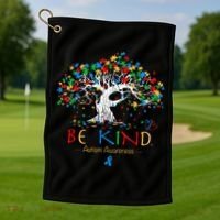 Tree Of Life Autism Awareness Month Puzzle ASD Supporter Golf Towel thumb 1