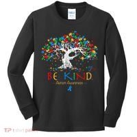 Tree Of Life Autism Awareness Month Puzzle ASD Supporter Kids Long Sleeve Shirt thumb 0
