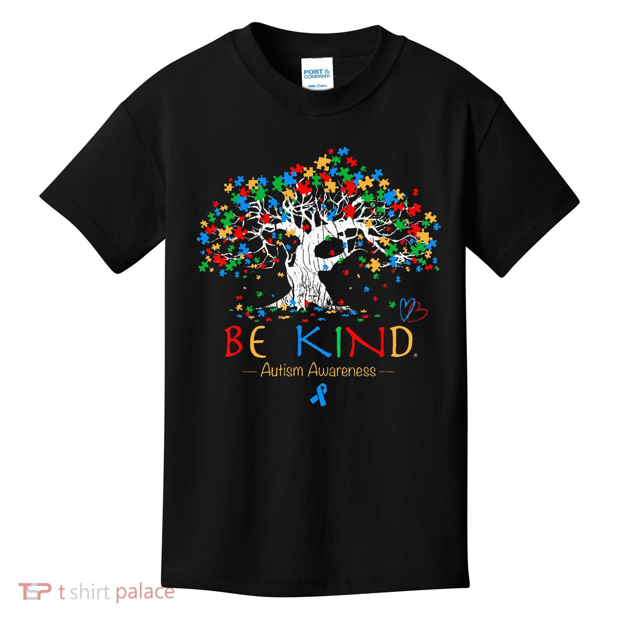 Tree Of Life Autism Awareness Month Puzzle ASD Supporter Kids T-Shirt