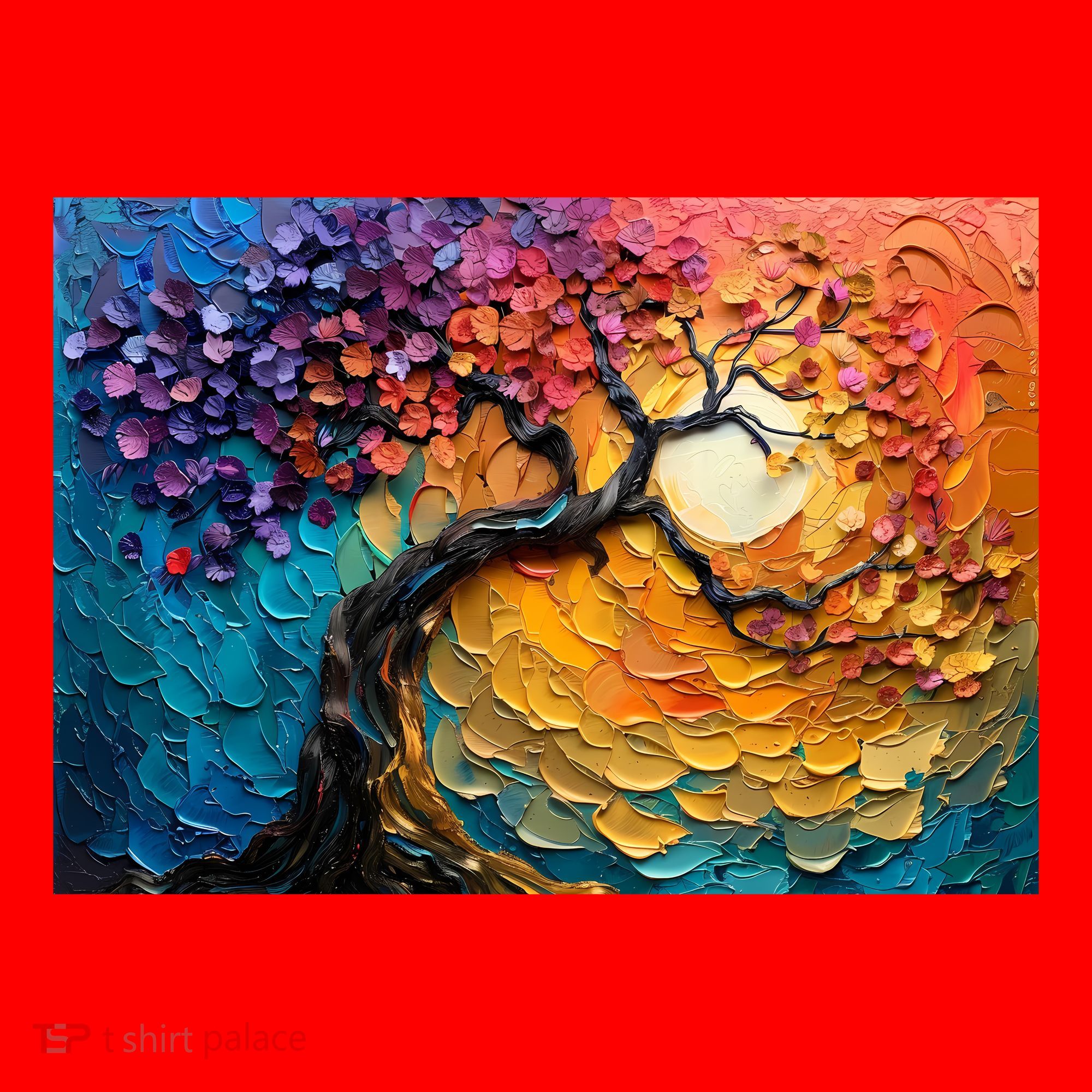 Tree Of Life Oil Painting Santa Hat