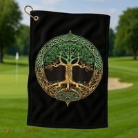 Tree Of Life Yggdrasil Golf Towel thumb 1