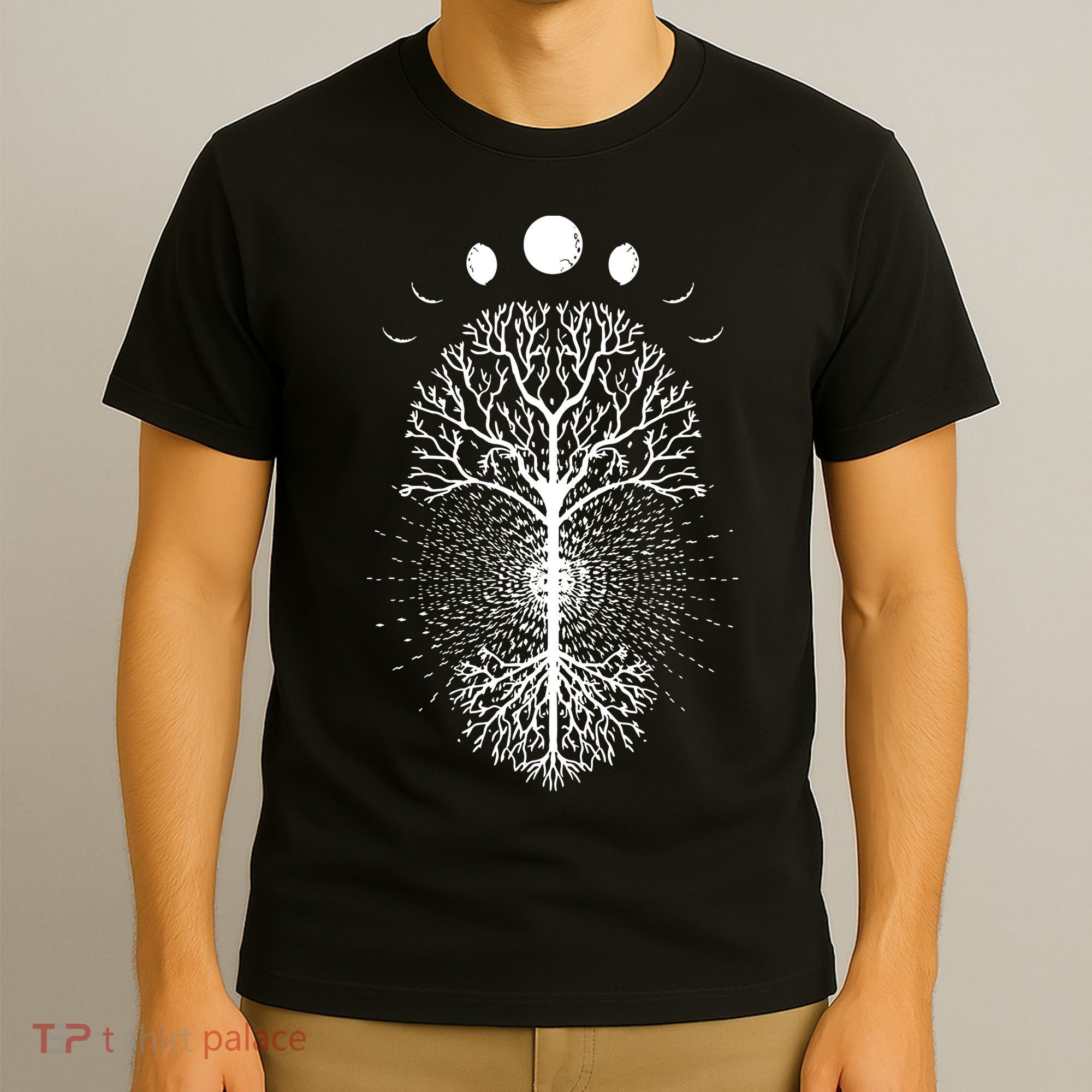 Tree Of Life Moons Phases Cool Meditation Yoga Lover Gift T-Shirt