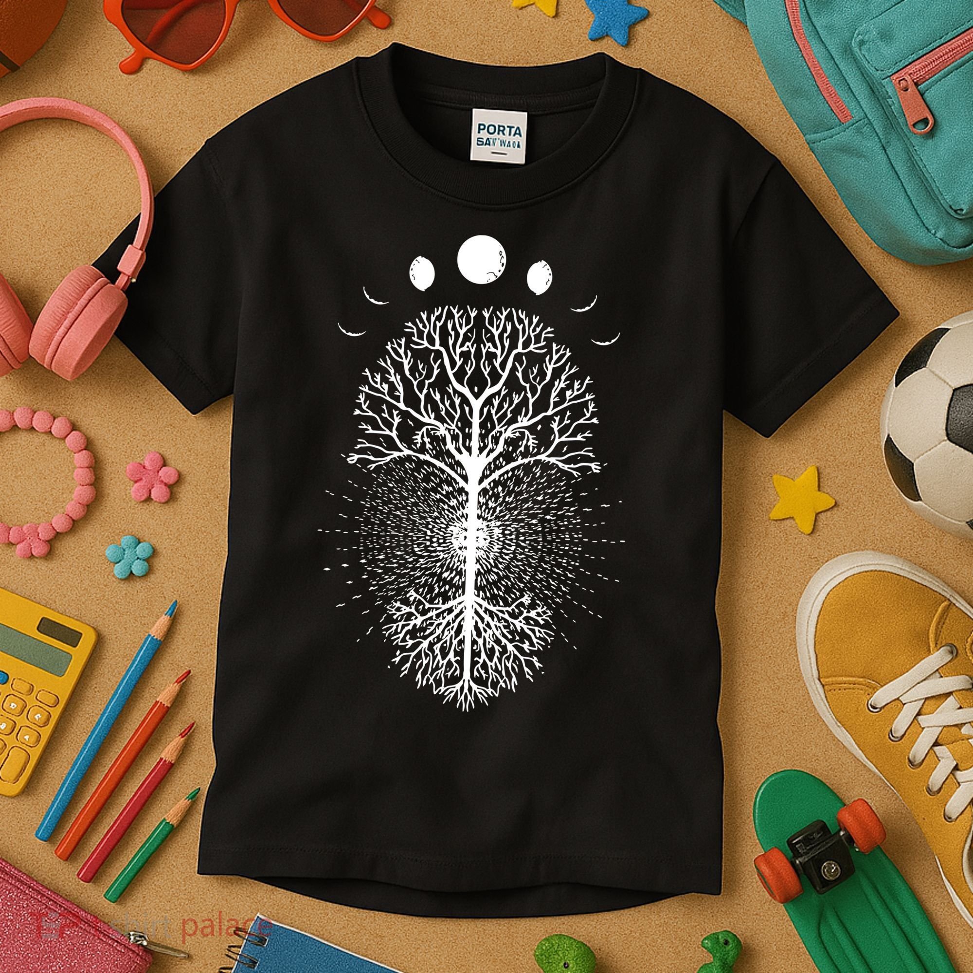 Tree Of Life Moons Phases Cool Meditation Yoga Lover Gift Kids T-Shirt