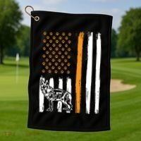Thin Orange Line Dog Handler SAR K9 Search And Rescue Golf Towel thumb 1