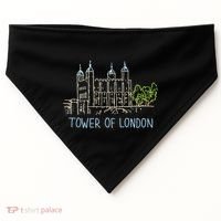 Tower Of London Unique Hand Drawn Art USA-Made Doggie Bandana thumb 0