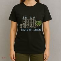 Tower Of London Unique Hand Drawn Art T-Shirt thumb 4