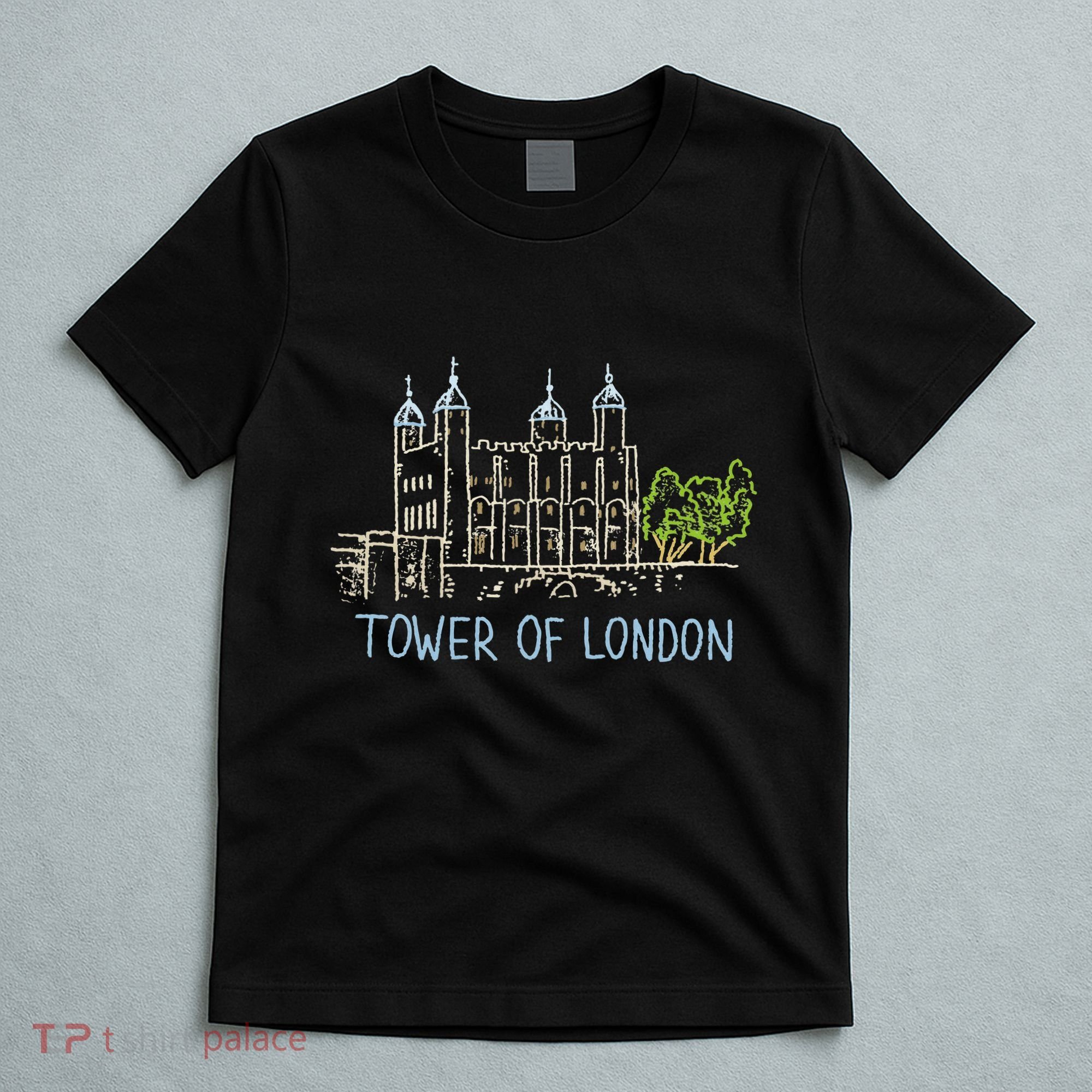 Tower Of London Unique Hand Drawn Art T-Shirt