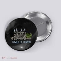 Tower Of London Unique Hand Drawn Art Button thumb 0