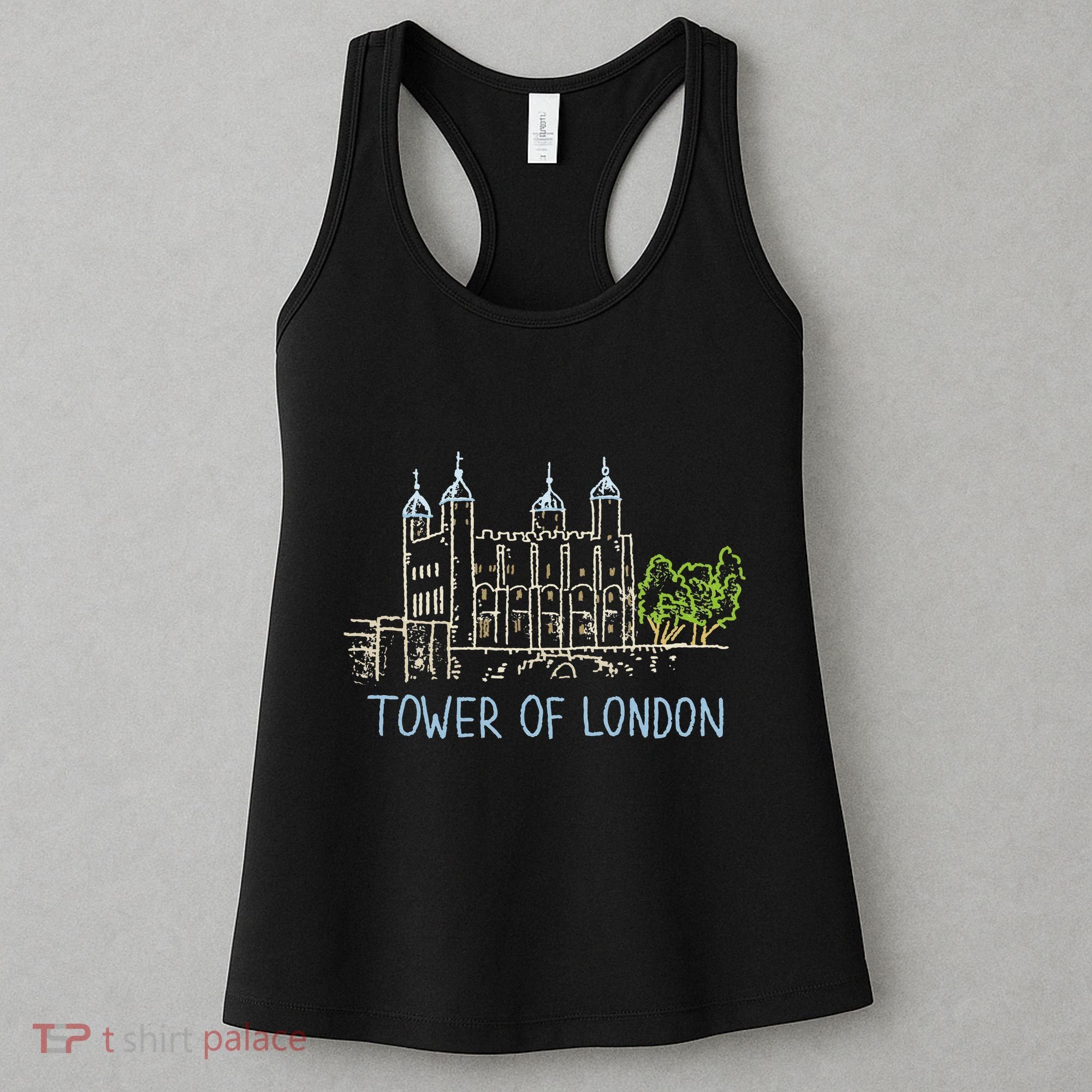 Tower Of London Unique Hand Drawn Art Women's Tank Top