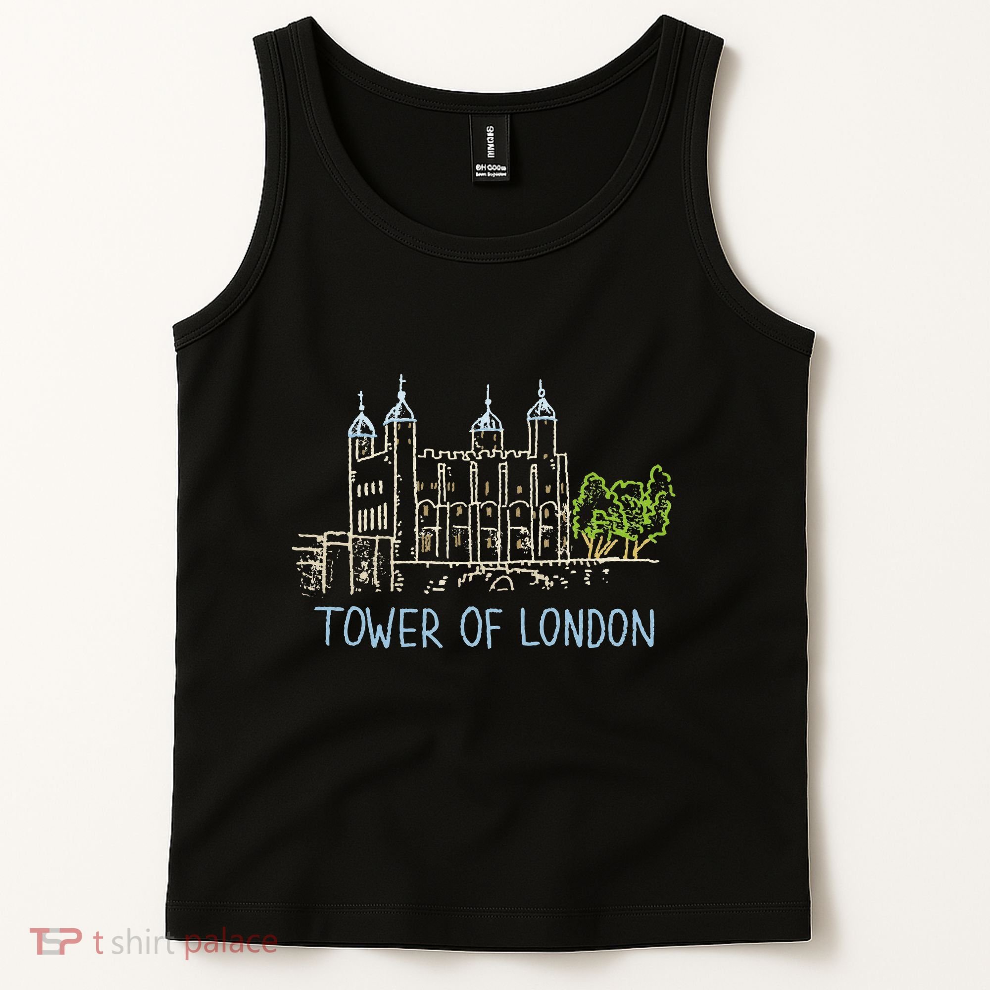 Tower Of London Unique Hand Drawn Art Tank Top