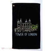 Tower Of London Unique Hand Drawn Art Golf Towel thumb 0