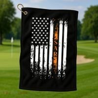 Thin Orange Line Search And Rescue Team SAR Golf Towel thumb 1