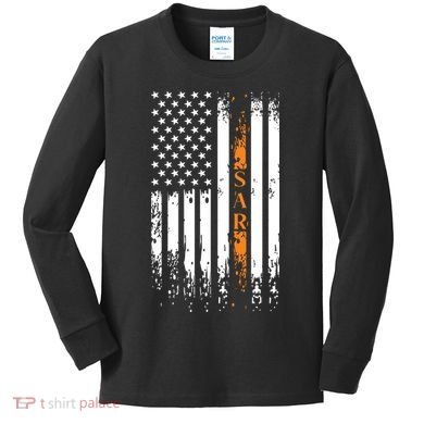 Thin Orange Line Search And Rescue Team SAR Kids Long Sleeve Shirt