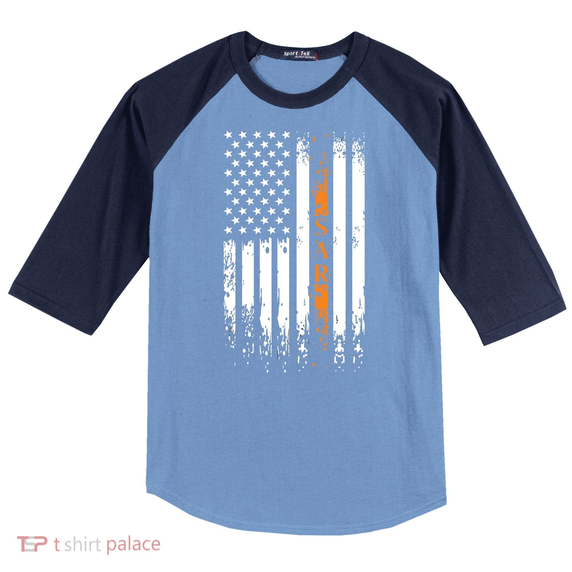 Thin Orange Line Search And Rescue Team SAR Raglan Baseball Sleeve Shirt