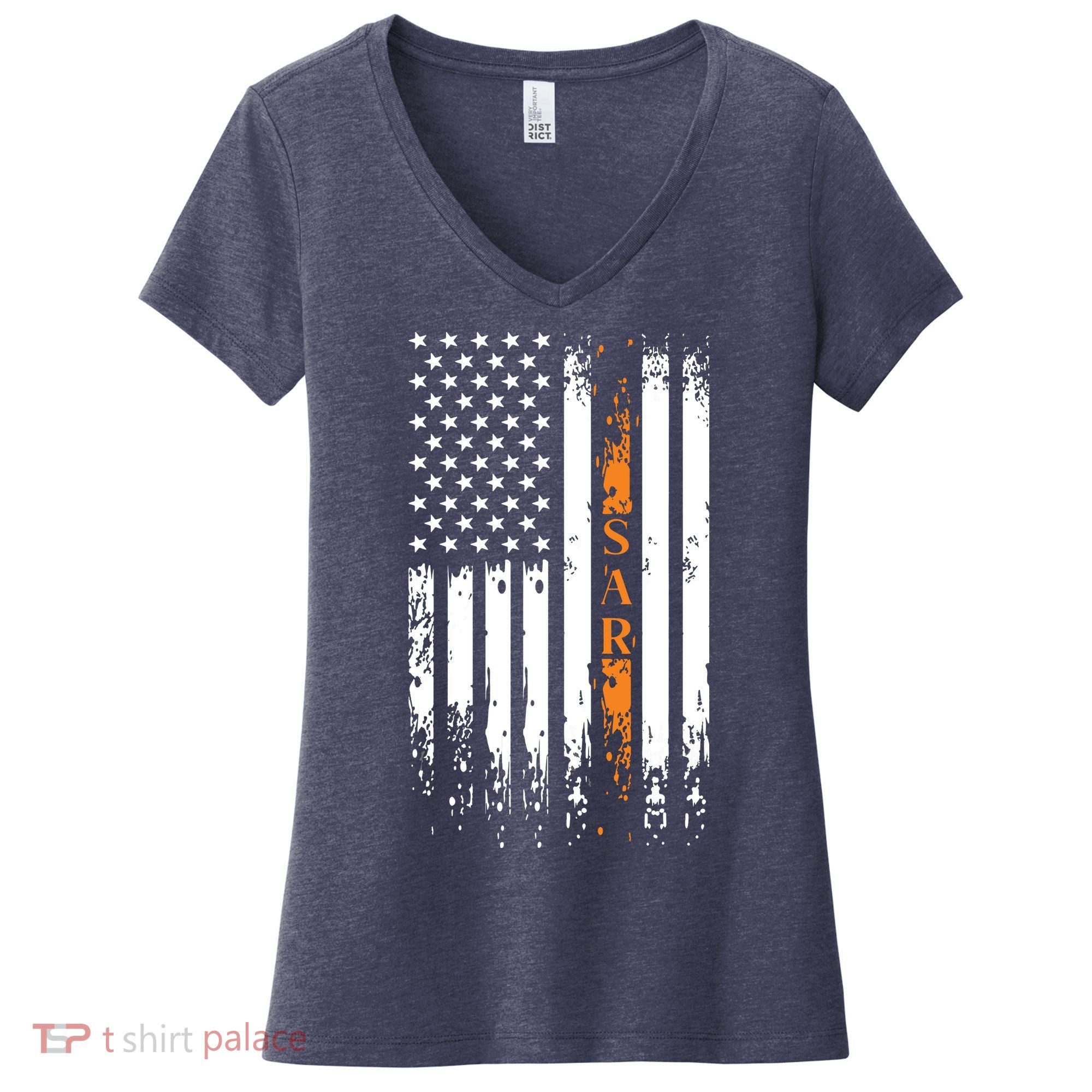 Thin Orange Line Search And Rescue Team SAR Women's V-Neck T-Shirt