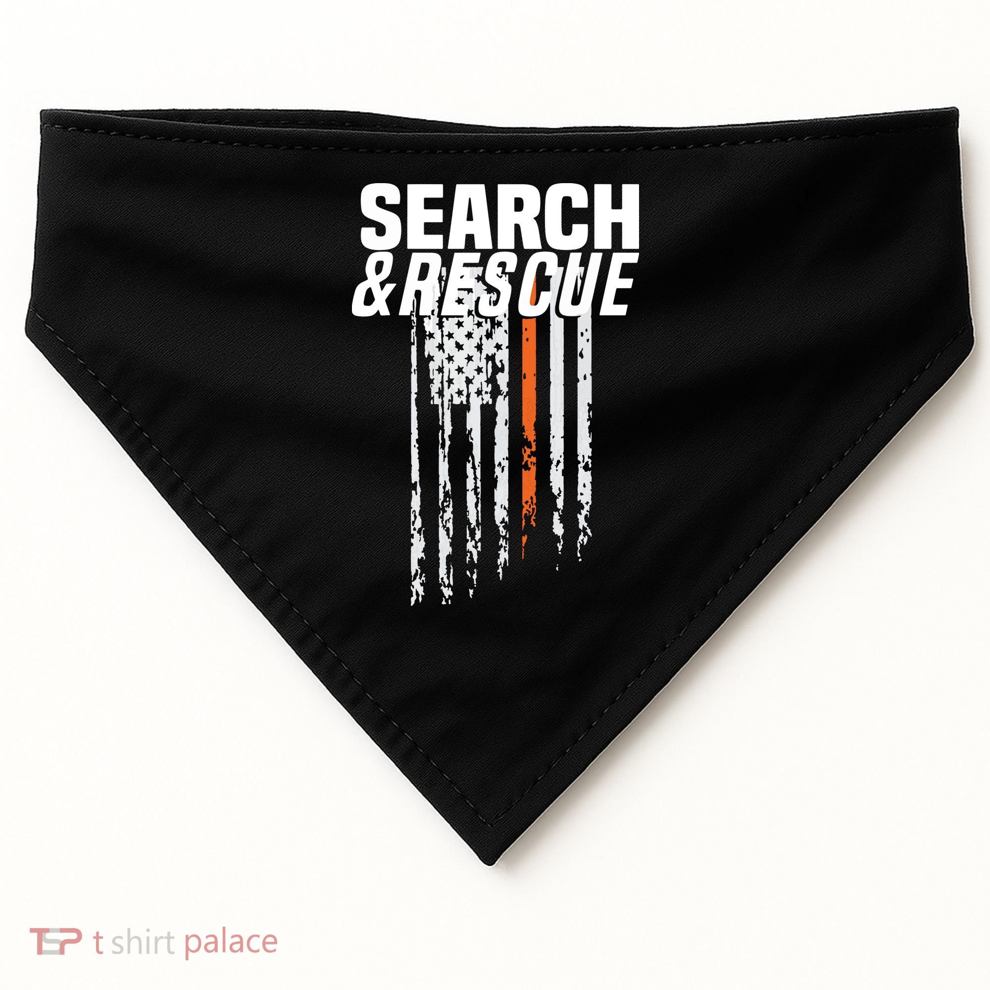 Thin Orange Line Search Rescue SAR Emergency Team USA-Made Doggie Bandana