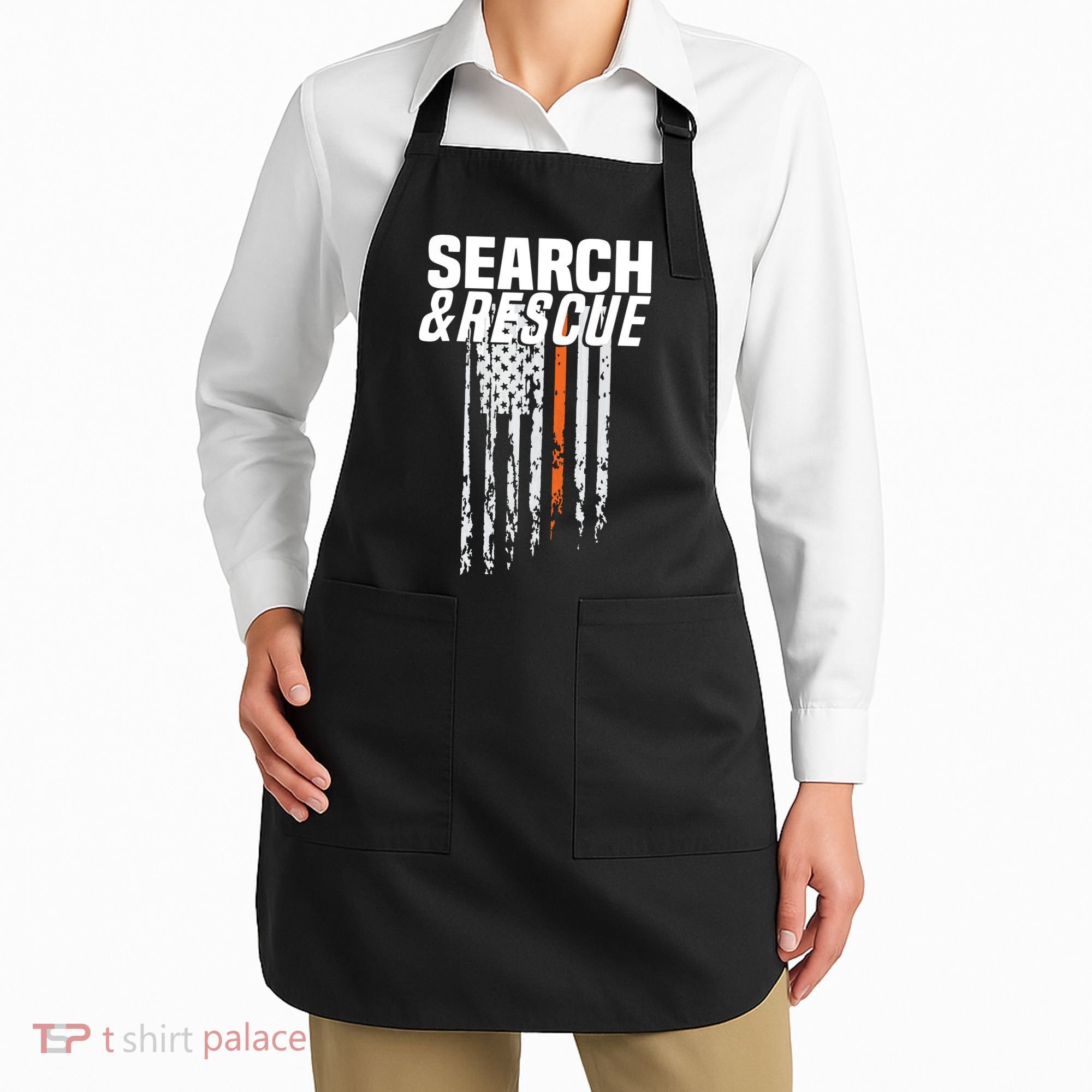 Thin Orange Line Search Rescue SAR Emergency Team Apron