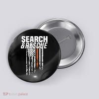Thin Orange Line Search Rescue SAR Emergency Team Button thumb 0