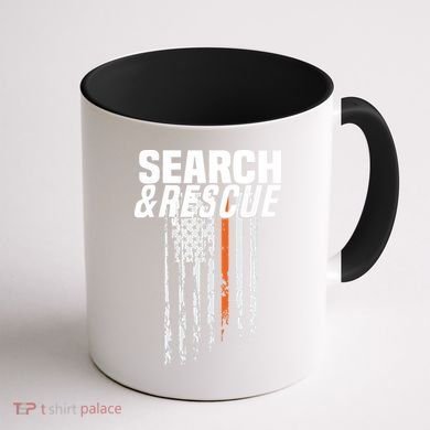 Thin Orange Line Search Rescue SAR Emergency Team Coffee Mug back