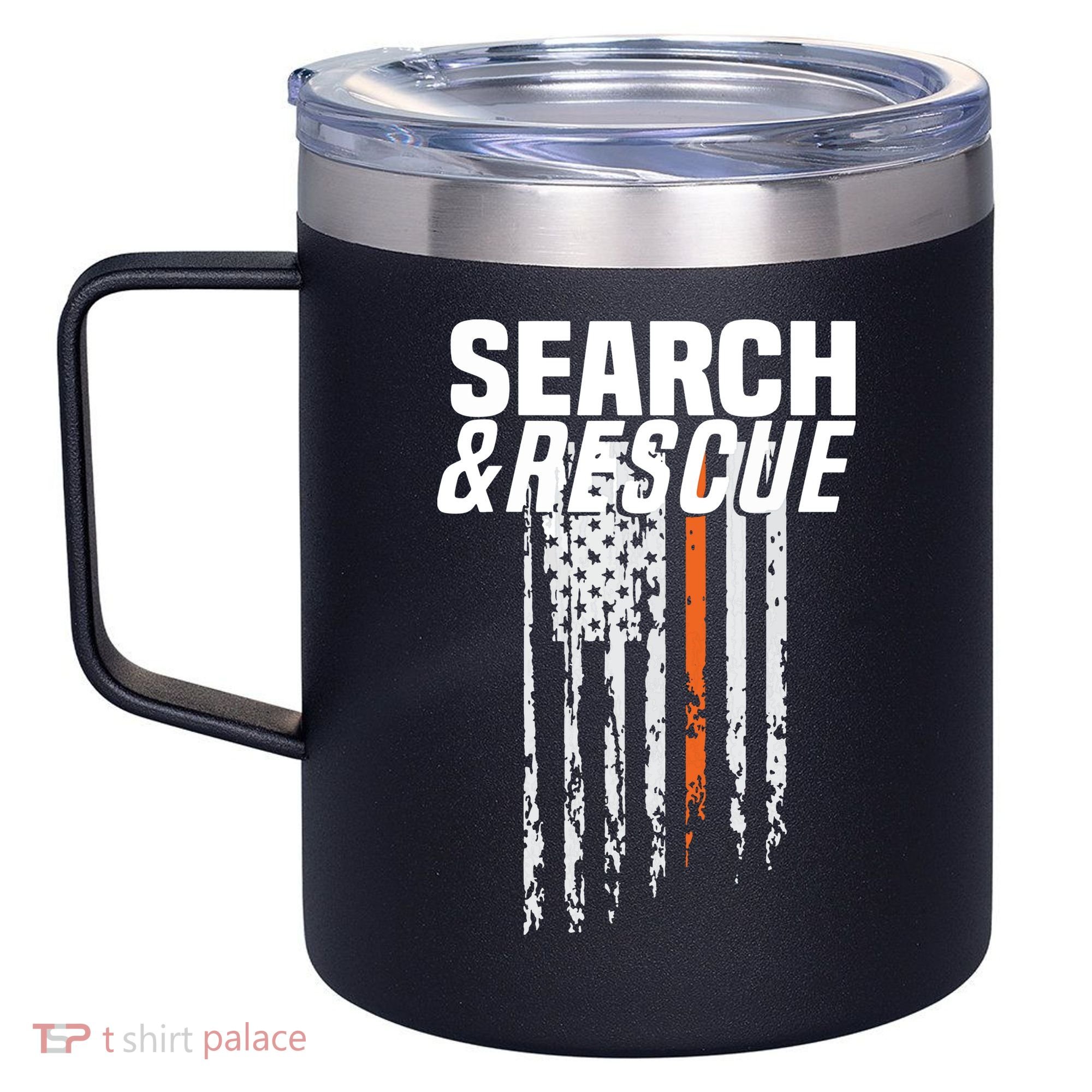 Thin Orange Line Search Rescue SAR Emergency Team 12oz Stainless Steel Coffee Mug