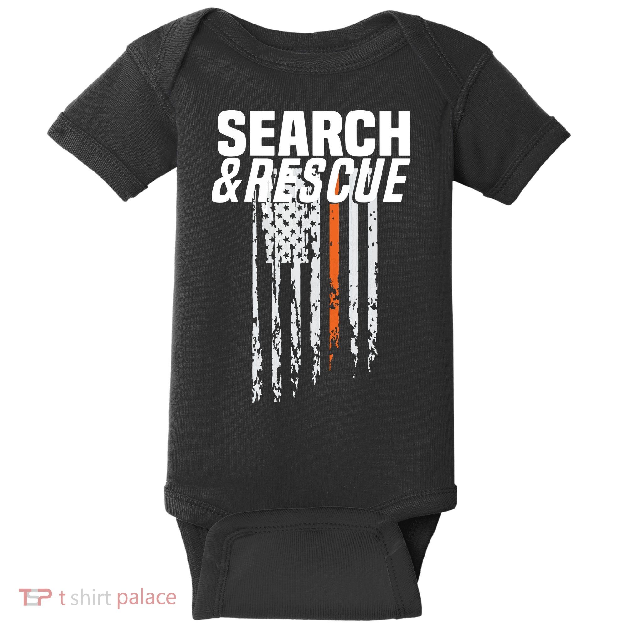 Thin Orange Line Search Rescue SAR Emergency Team Baby Bodysuit