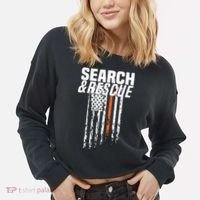 Thin Orange Line Search Rescue SAR Emergency Team Cropped Pullover Crew thumb 2