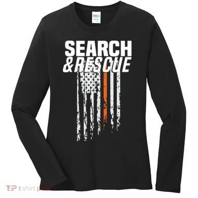 Thin Orange Line Search Rescue SAR Emergency Team Women's Long Sleeve Shirt