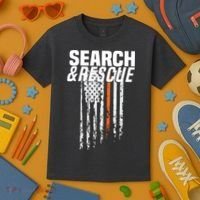 Thin Orange Line Search Rescue SAR Emergency Team Kids T-Shirt thumb 3