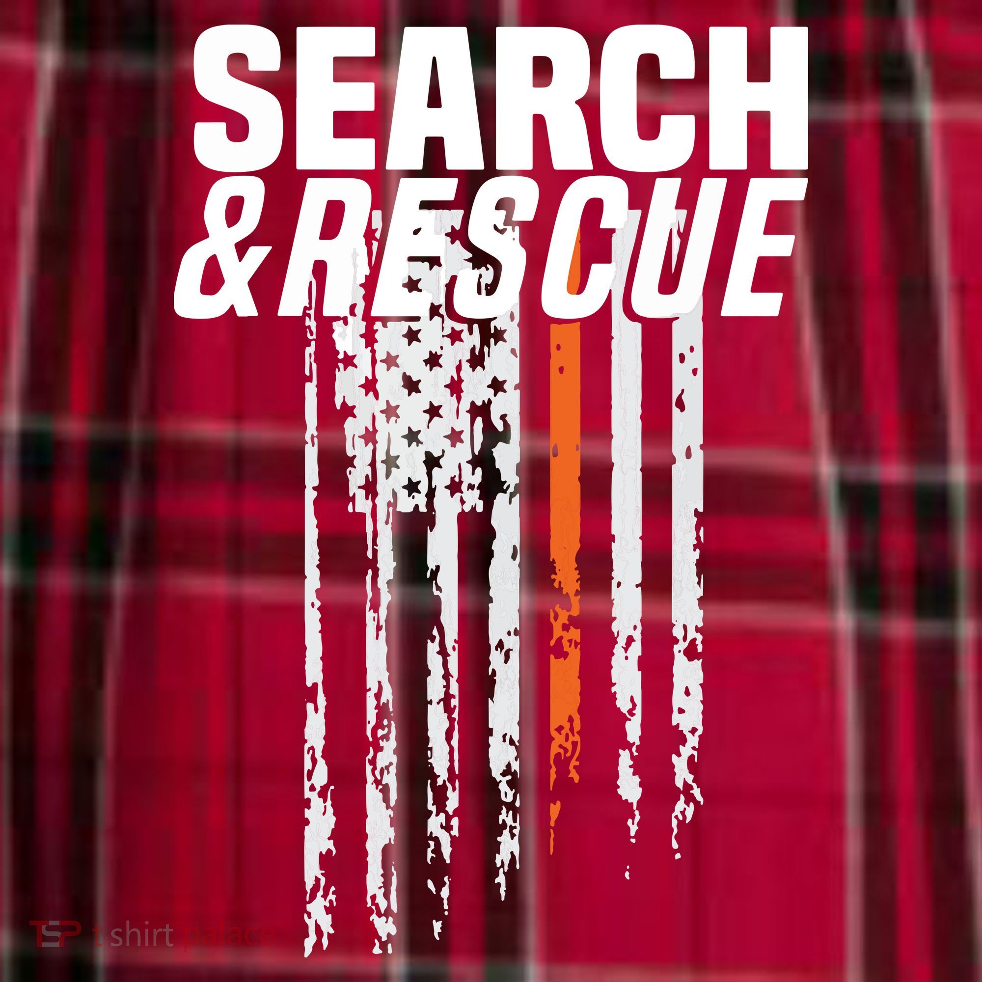 Thin Orange Line Search Rescue SAR Emergency Team Men's Flannel Plaid Pajama Pants