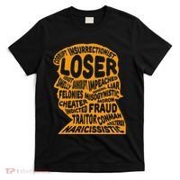 Trump Outline Loser Corrupt Idiot Liar Felonies Fraud T-Shirt thumb 0
