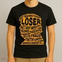 Trump Outline Loser Corrupt Idiot Liar Felonies Fraud T-Shirt thumb 3