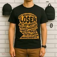 Trump Outline Loser Corrupt Idiot Liar Felonies Fraud T-Shirt thumb 6