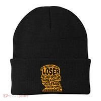 Trump Outline Loser Corrupt Idiot Liar Felonies Fraud Beanie thumb 0