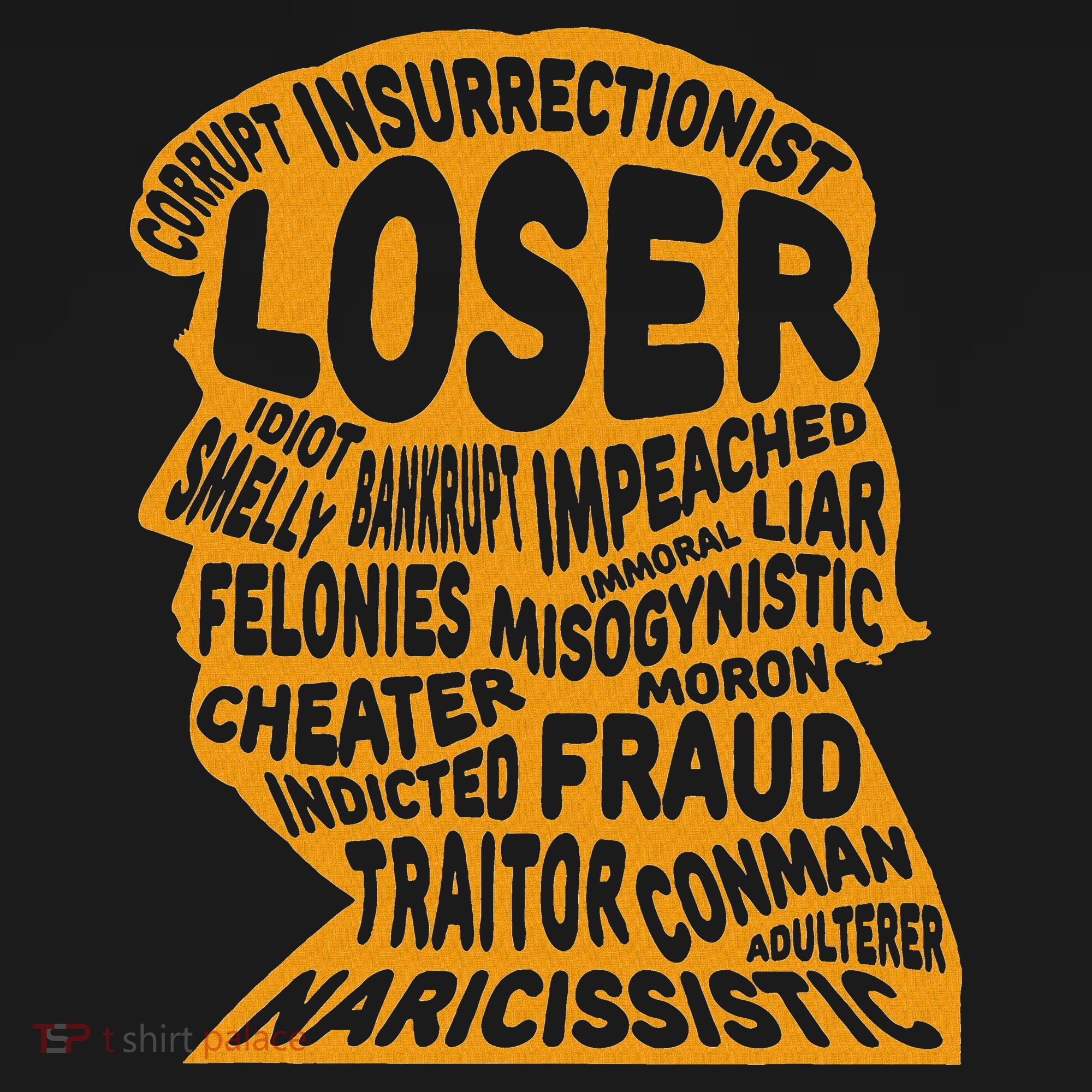 Trump Outline Loser Corrupt Idiot Liar Felonies Fraud Women's Hoodie