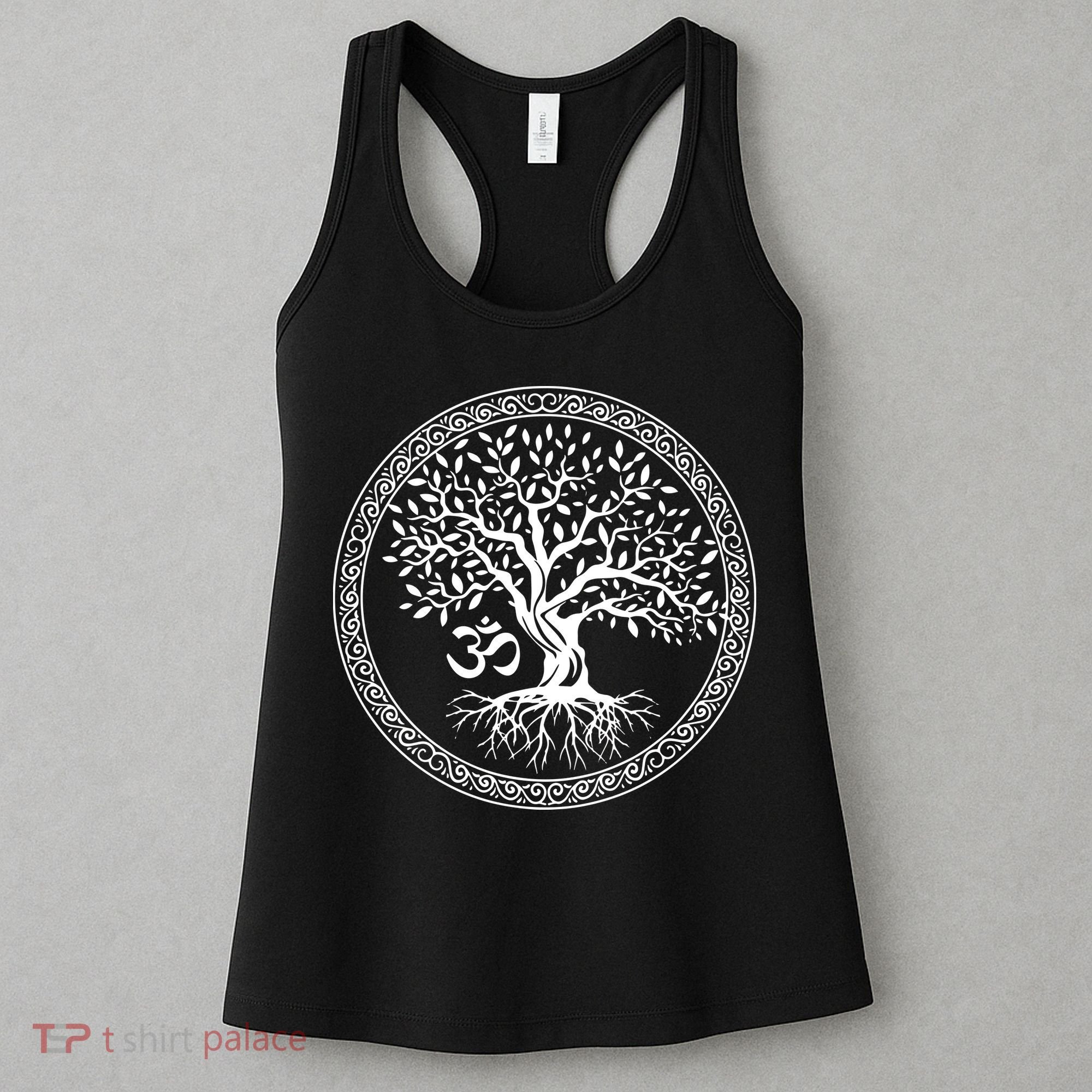Tree Of Life With Om Symbol Yoga Zen Meditation Spiritual Women's Tank Top